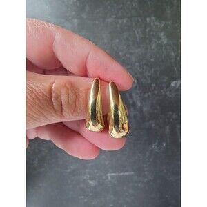 Gold Tone Hoop Pierced Earrings Costume Jewelry